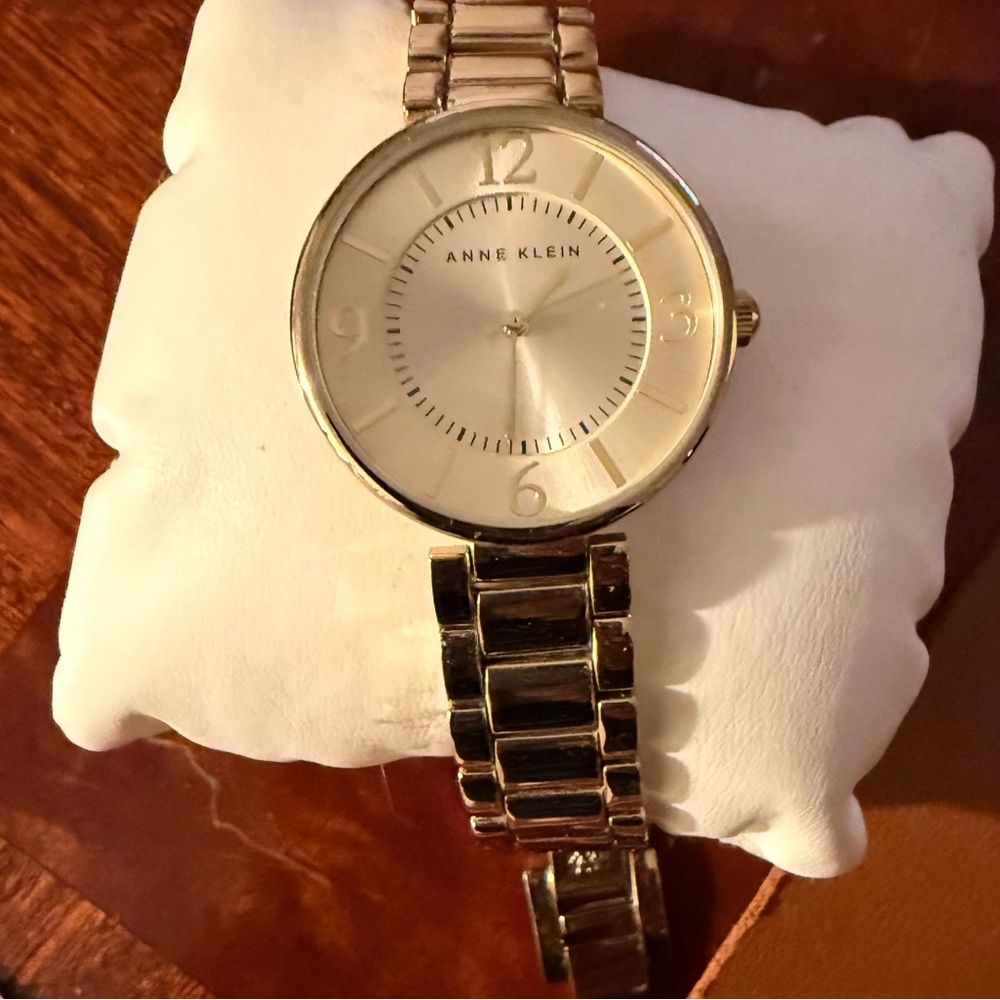 Anne Klein Gold-Tone Round Face Watch
